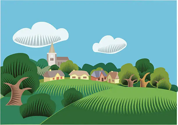 Vector illustration of Countryside scene
