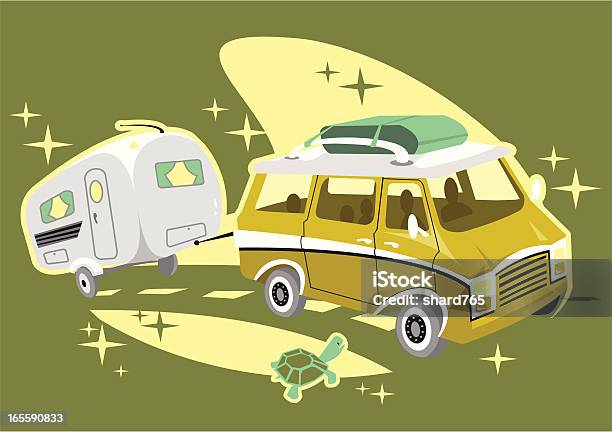 Ilustración de Viaje Por Carretera y más Vectores Libres de Derechos de Retro - Retro, Camping, Viaje por carretera