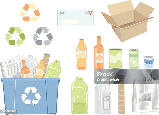 Recyclables Y Vecteurs libres de droits et plus d'images vectorielles de Recyclage - Recyclage, En plastique, Journal