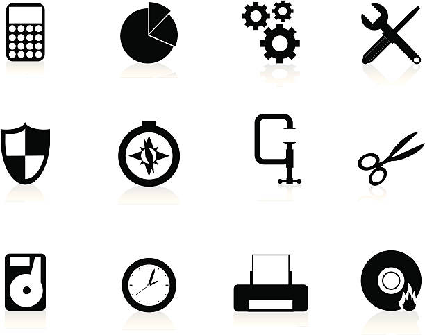 Internet Icons Series 5 - Tools & Utilities, Black vector art illustration