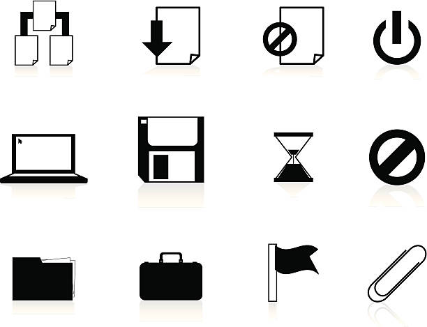 Internet Icons Series 4 - File management, Black vector art illustration