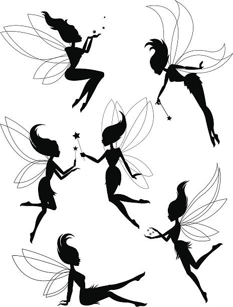 Six Fairies vector art illustration