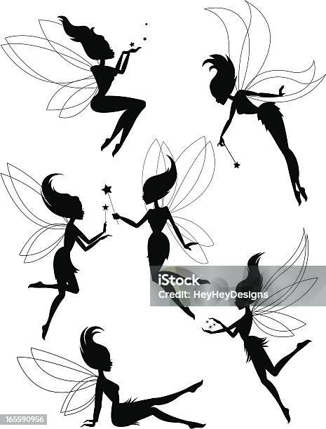 Six Fairies Stock Illustration - Download Image Now - Fairy, Vector, Fairy Tale