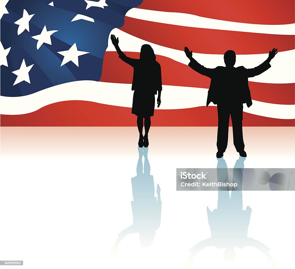 Kandydatów na stanowisko polityczne i flaga Stanów Zjednoczonych-American - Grafika wektorowa royalty-free (Wiceprezydent)