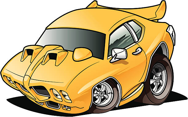 Cartoon Muscle Car vector art illustration