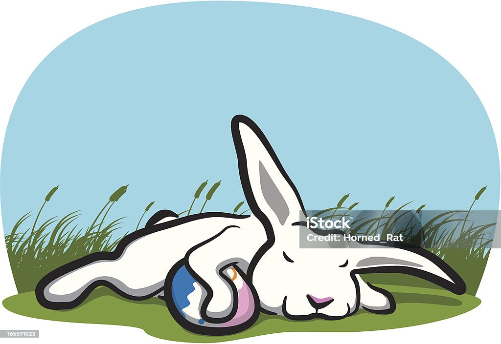 Śpiąca Bunny - Grafika wektorowa royalty-free (Bez ludzi)