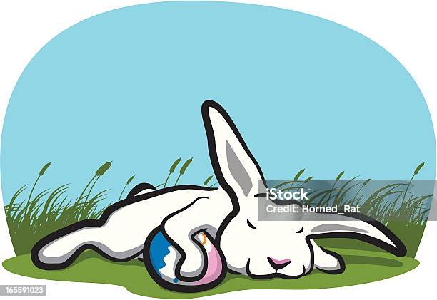 Śpiąca Bunny - Stockowe grafiki wektorowe i więcej obrazów Bez ludzi - Bez ludzi, Drzemać, Dzień