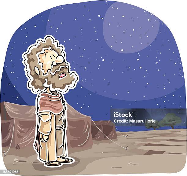 Abram Looking Up At The Stars Stock Illustration - Download Image Now - Bible, Cartoon, Christianity