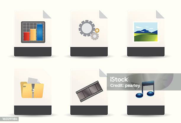 Flat Icons File Types Stock Illustration - Download Image Now - Clip Art, Computer Equipment, Computer Software