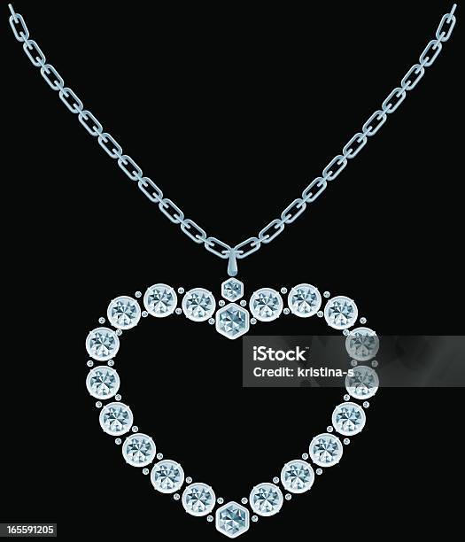 다이아몬드 심장 하트 모양에 대한 스톡 벡터 아트 및 기타 이미지 - 하트 모양, 목걸이, 라인석