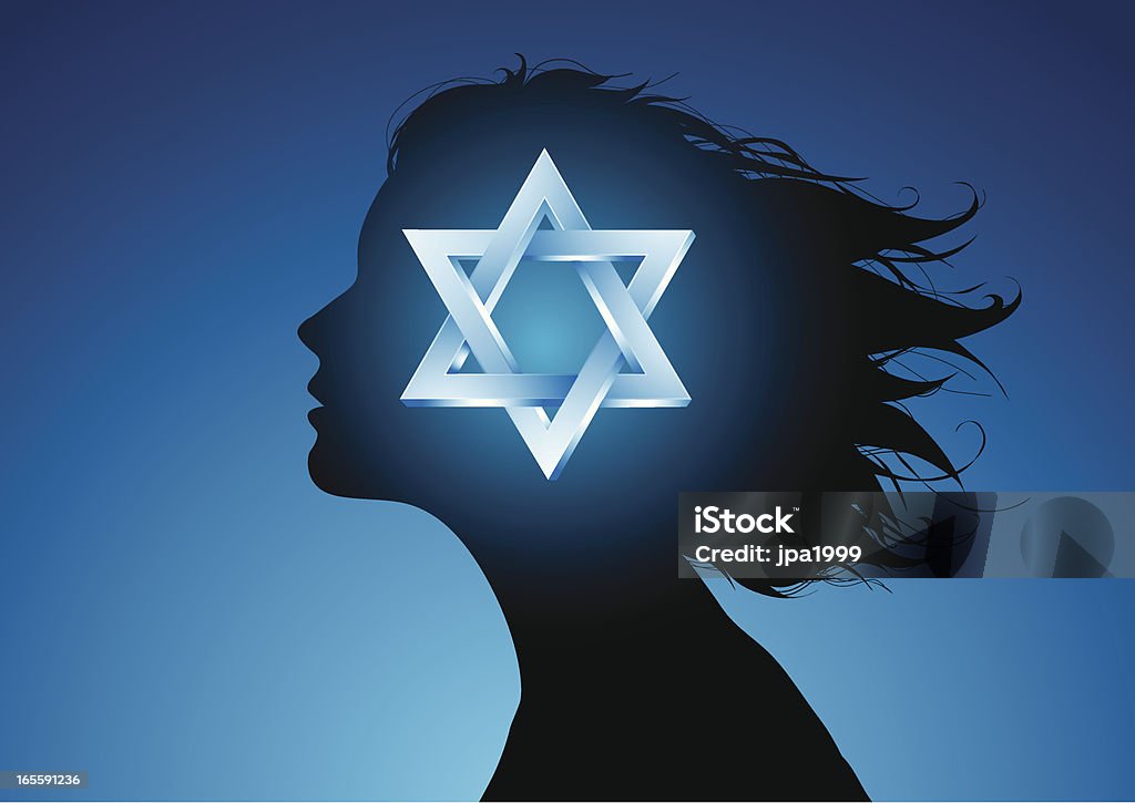ジェーイッシュの少女 - ユダヤ教のロイヤリティフリーベクトルアート