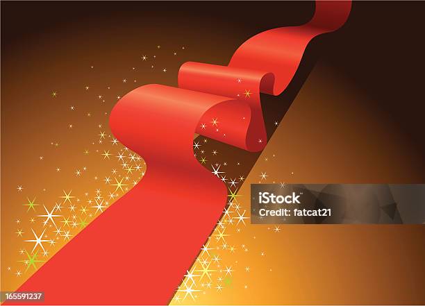 Magiczne Czerwony Dywan - Stockowe grafiki wektorowe i więcej obrazów Błyszczący - Błyszczący, Czerwony, Czerwony dywan