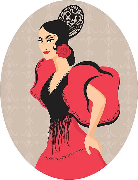 Vector illustration of Flamenco Dancer