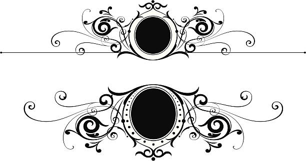 große ovalen blättern - art nouveau classic backgrounds frame stock-grafiken, -clipart, -cartoons und -symbole