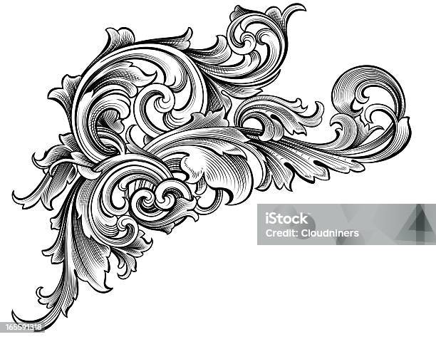 Interlocking Scrollword Intertwining Scrolls Stock Illustration - Download Image Now - Antique ...