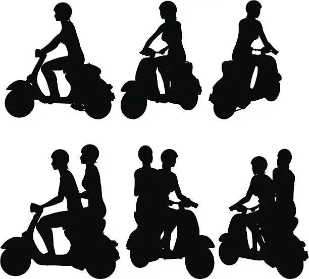 Vector illustration of Scooter Silhouette Collection