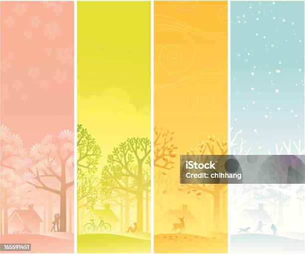 Four Seasons Banner Stock Illustration - Download Image Now - Four Seasons, Season, Backgrounds