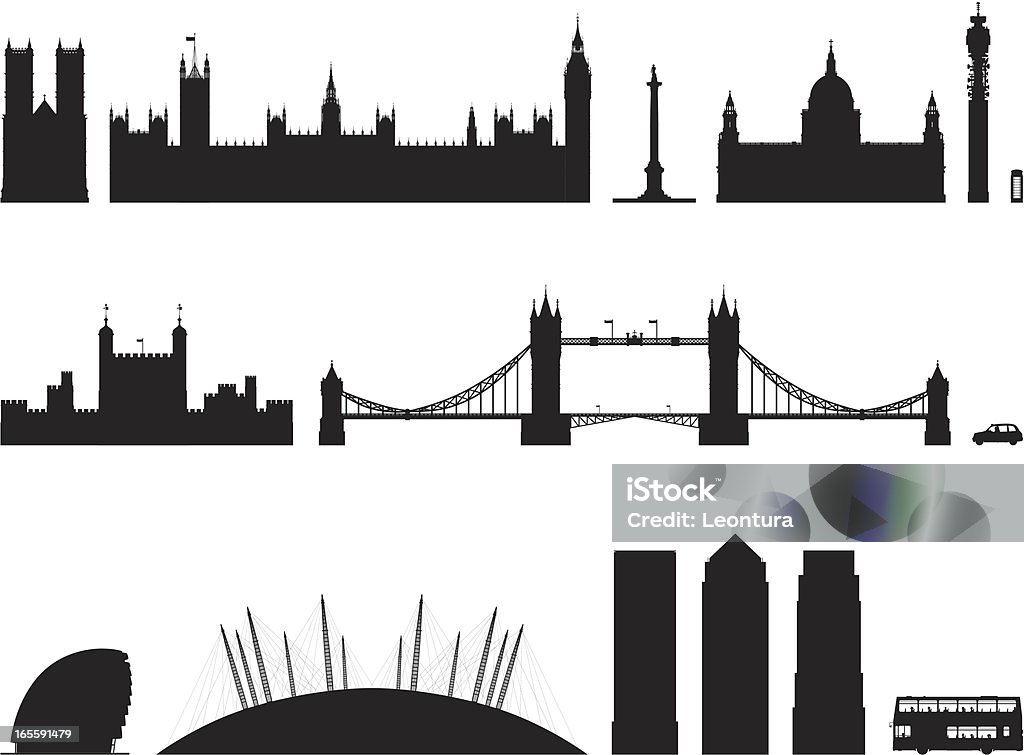 Bardzo szczegółowe London budynków - Grafika wektorowa royalty-free (Parlament w Londynie)