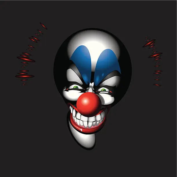 Vector illustration of Mad Clown Face
