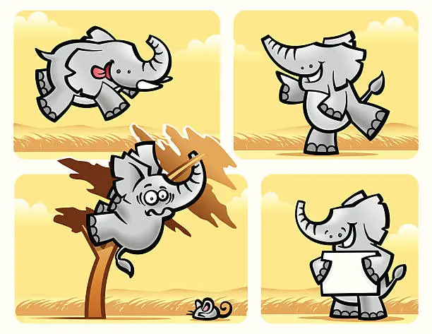 Vector illustration of African Elephants
