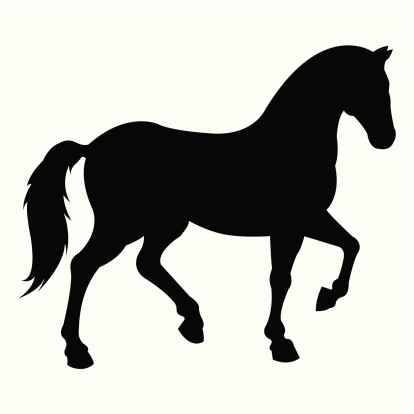 horse as black silhouette. this editable vector file contains eps8, ai10, aics2, pdf and 300dpi jpeg formats.