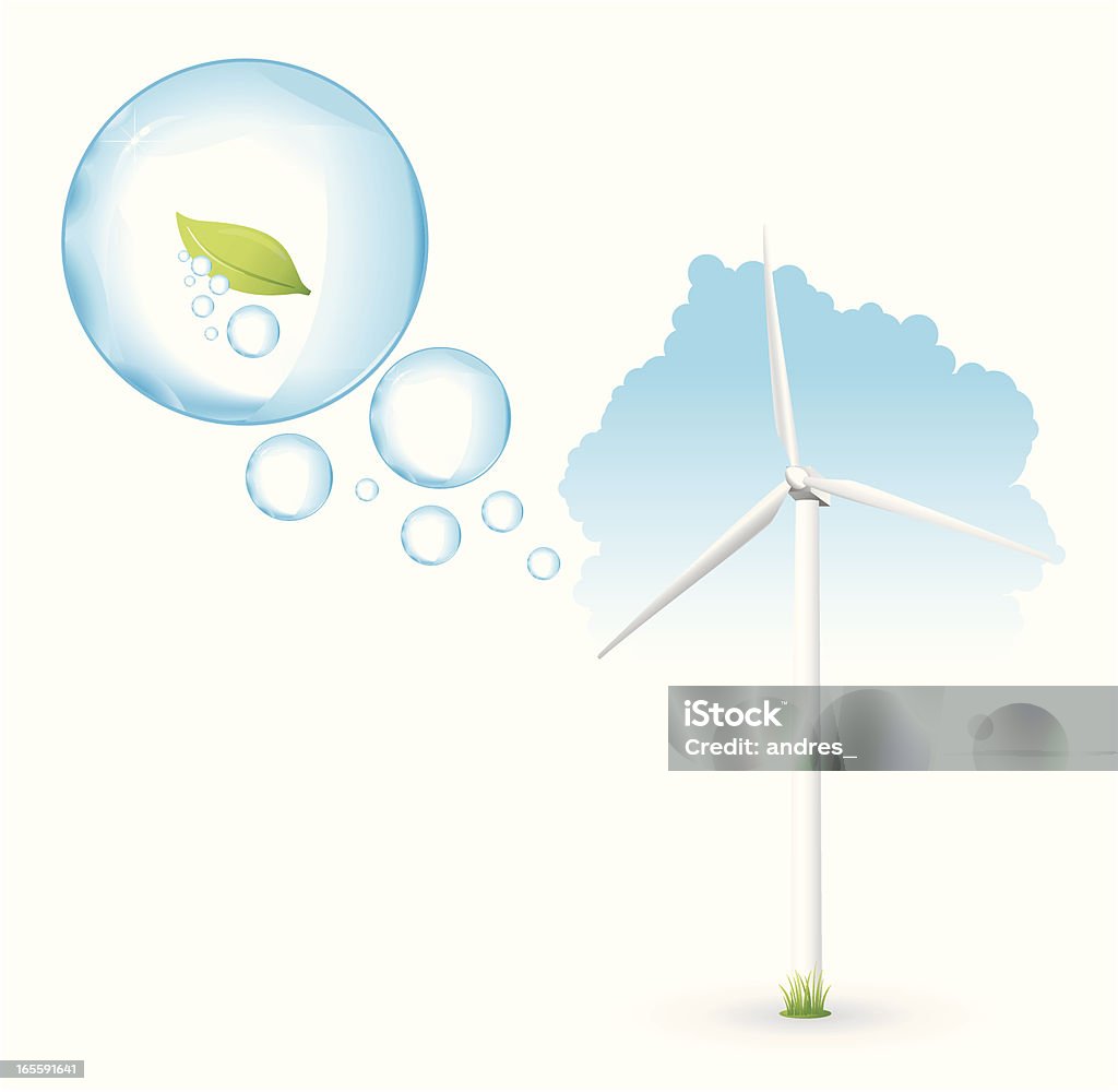 Turbina de vento-energia verde - Royalty-free Turbina Eólica arte vetorial