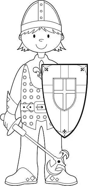 Vector illustration of Colour In Medieval Knight