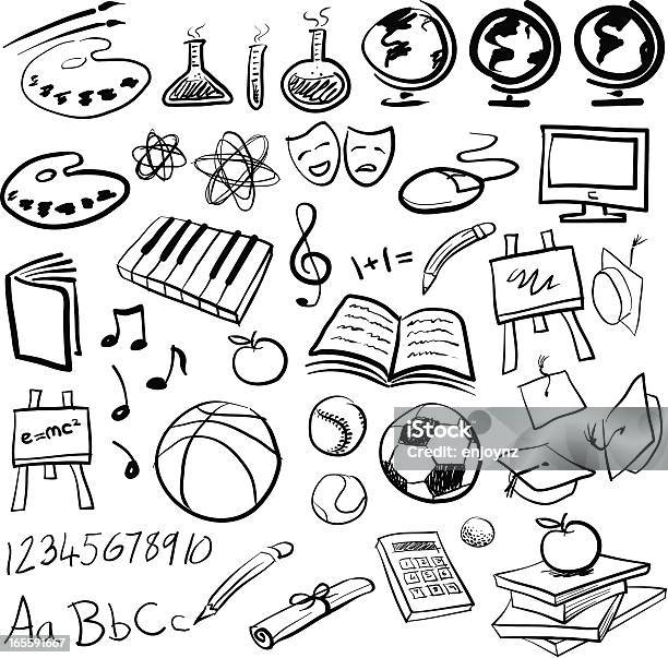 Education Icons Stock Illustration - Download Image Now - Doodle, Drawing - Activity, Education