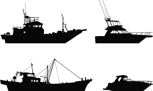 boote - trawler stock-grafiken, -clipart, -cartoons und -symbole