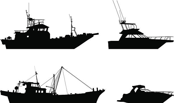 보트 - nautical vessel isolated speedboat motorboat stock illustrations