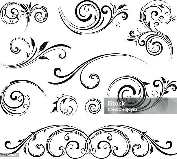 Vetores de Motivos Decorativos e mais imagens de Ornamento - Ornamento, Estampa Floral, Vector