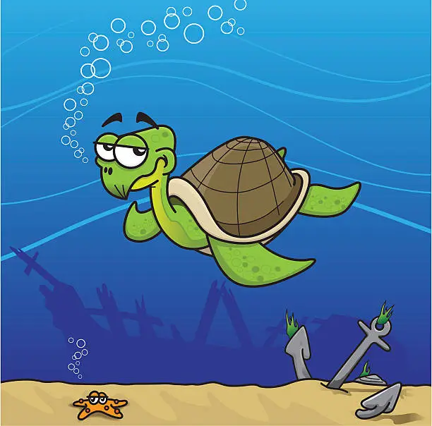 Vector illustration of Sea turtle