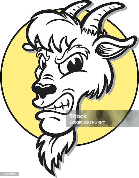 Ilustración de Angry Cabra Mascot y más Vectores Libres de Derechos de Cabra - Mamífero ungulado - Cabra - Mamífero ungulado, Mascota famosa, Viñeta