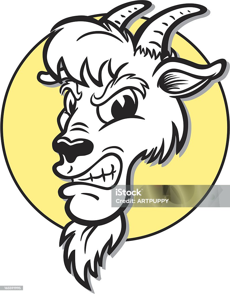 怒りヤギのマスコット - ヤギのロイヤリティフリーベクトルアート