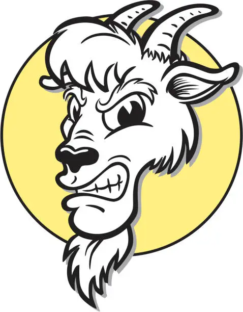 Vector illustration of Angry Goat Mascot