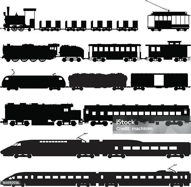 Trains Stock Illustration - Download Image Now - Train - Vehicle, Side View, Freight Train