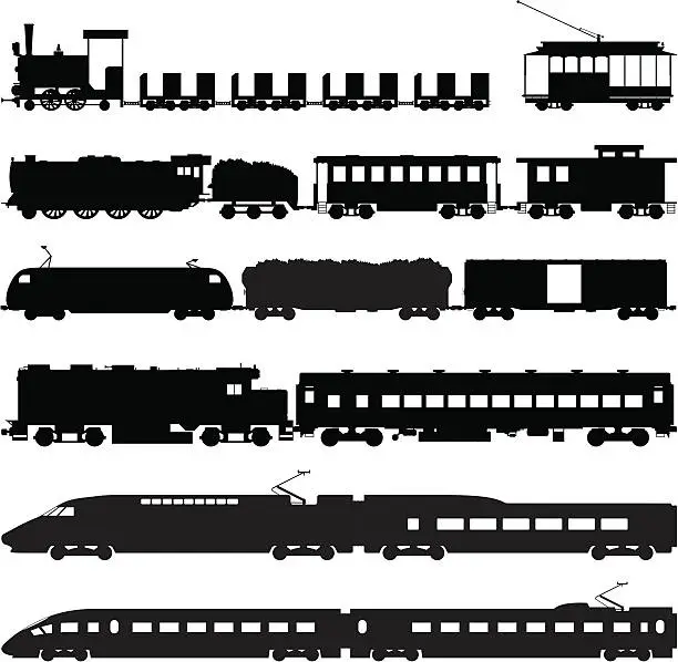 Vector illustration of Trains