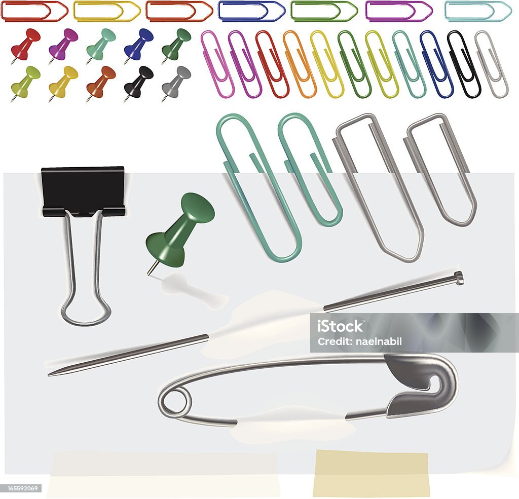 Various items used for holding papers http://www.naelnaguib.com/istock/ext.jpg Paper Clip stock vector