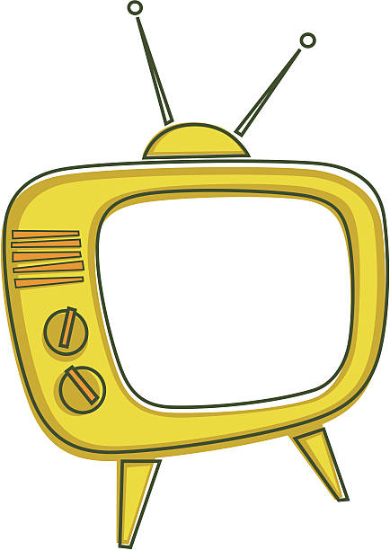 Vintage TV Set vector art illustration