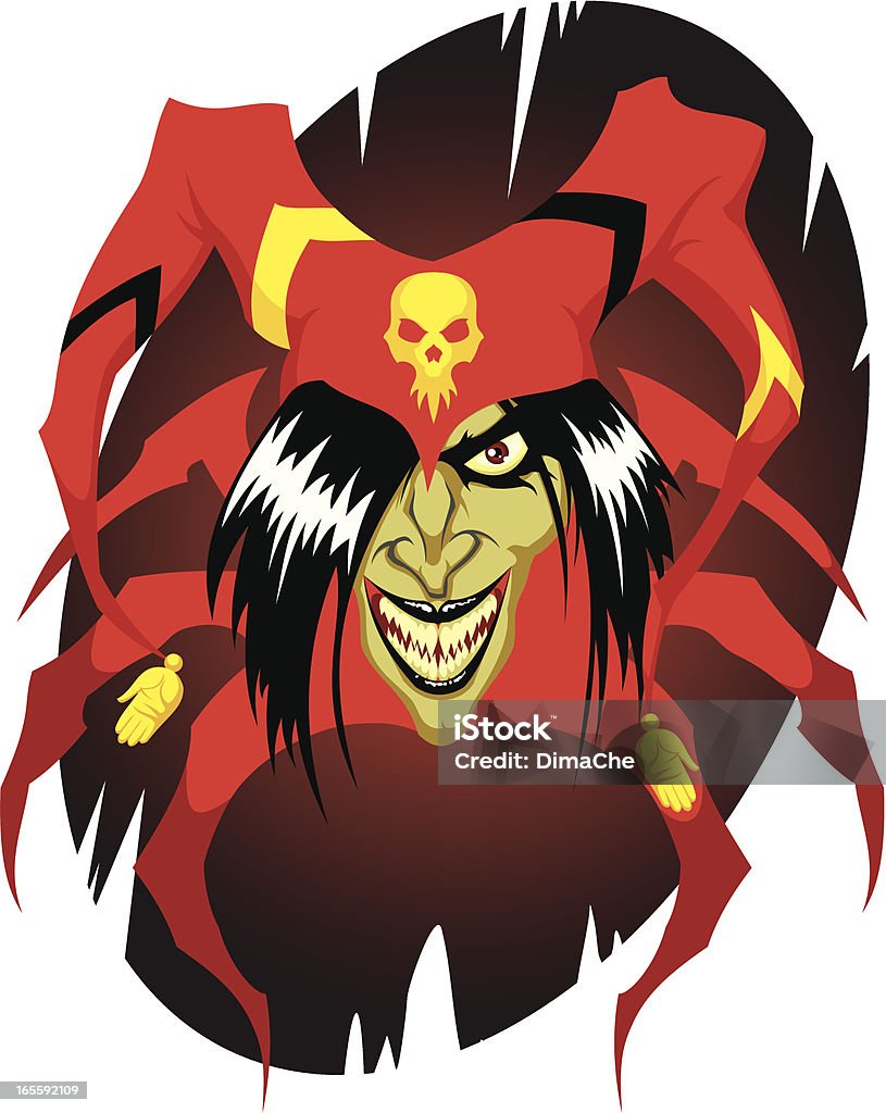Joker "Bad joker, get out from my head! And look into the eyes of this people...SL" Jester stock vector