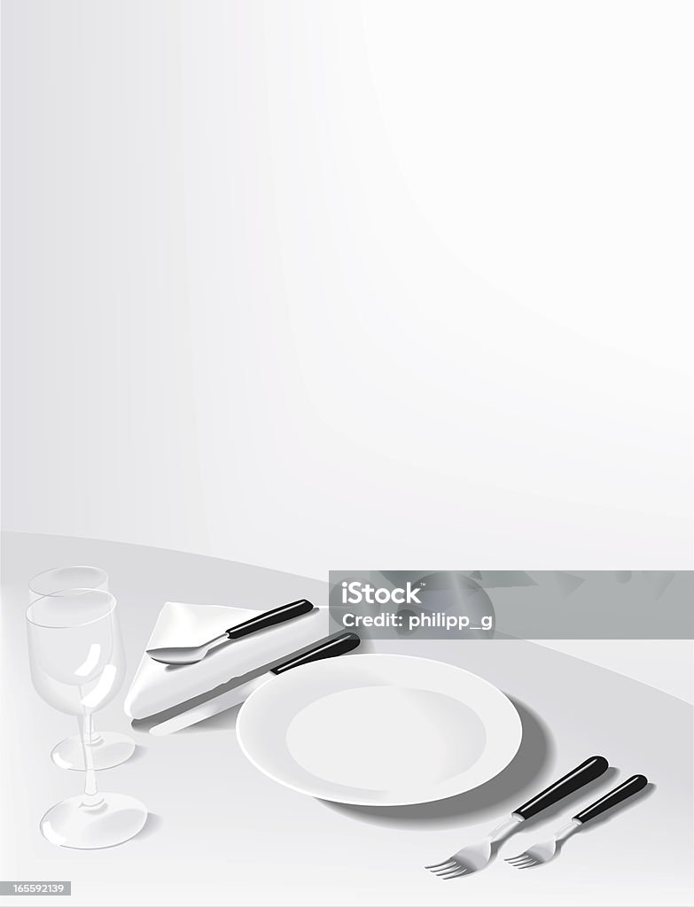 Formalne miejsce stołu - Grafika wektorowa royalty-free (Kolacja - Spotkanie towarzyskie)