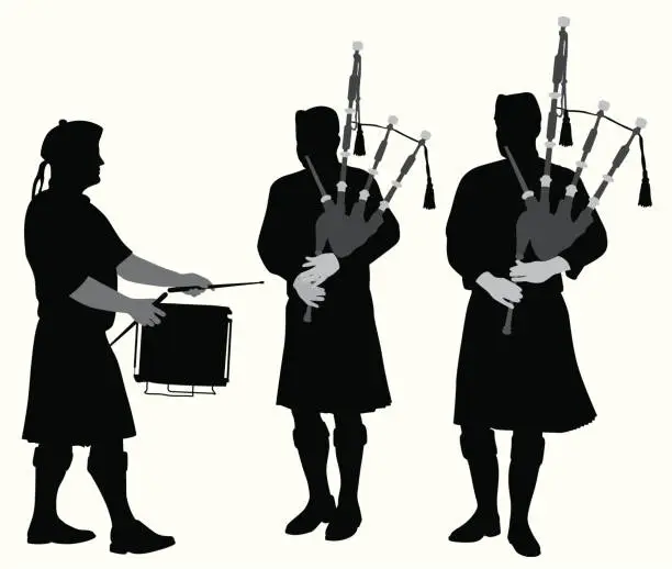 Vector illustration of Scottish Music Vector Silhouette