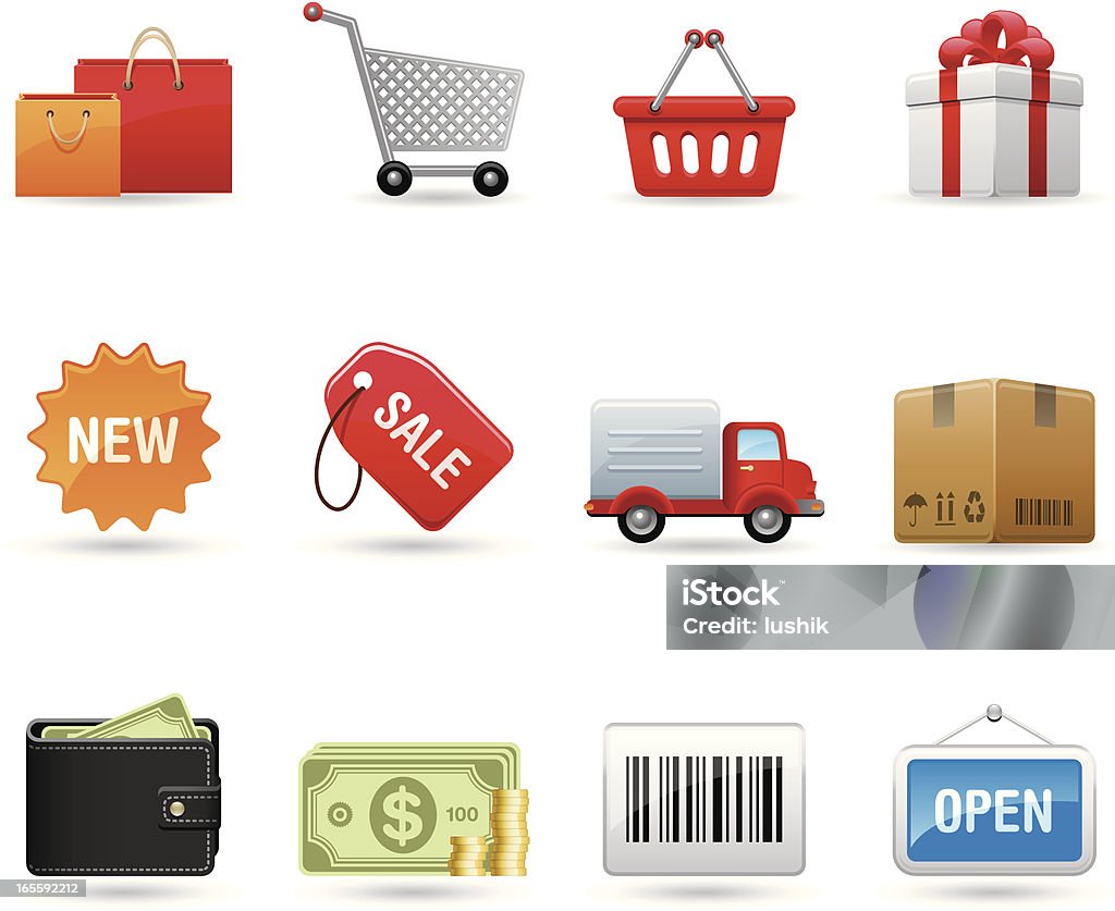 Universal icons - Shopping Universal Shopping icons Delivery Van stock vector