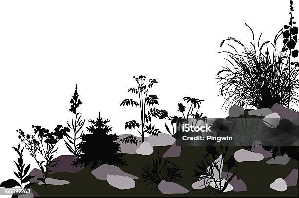 Alpine Hill Stock Illustration - Download Image Now - In Silhouette, Landscaped, Agricultural Field