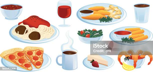 Italian Food Stock Illustration - Download Image Now - Mozzarella Sticks, Shrimp Cocktail, Meatball