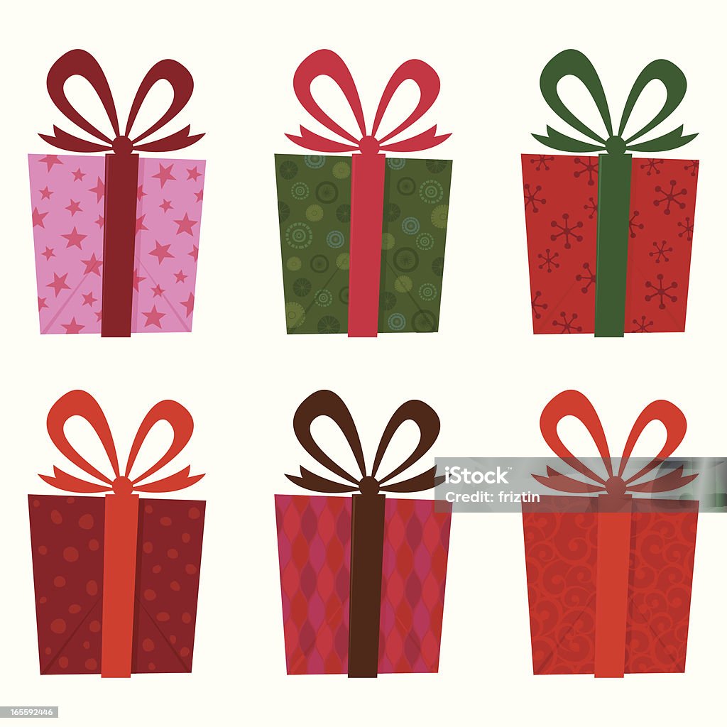 Gift collection Pinkish gift collection isolated in white background. Gift stock vector