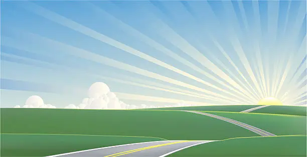 Vector illustration of Road to the horizon