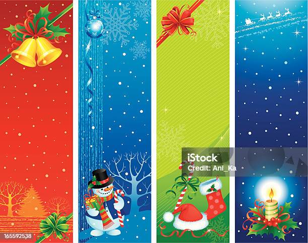 Ilustración de Banners De Navidad y más Vectores Libres de Derechos de Navidad - Navidad, Vertical, Acebo
