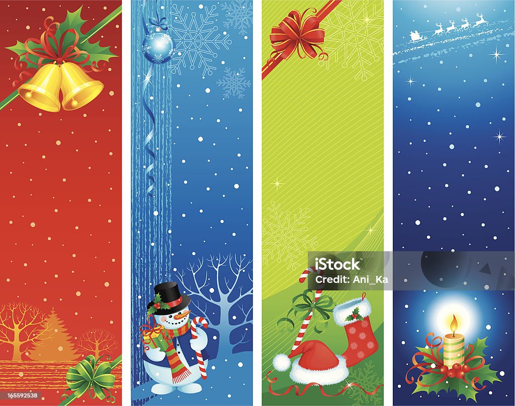 Banner di Natale - arte vettoriale royalty-free di Composizione verticale