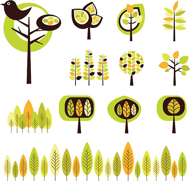 Funky foresta - illustrazione arte vettoriale